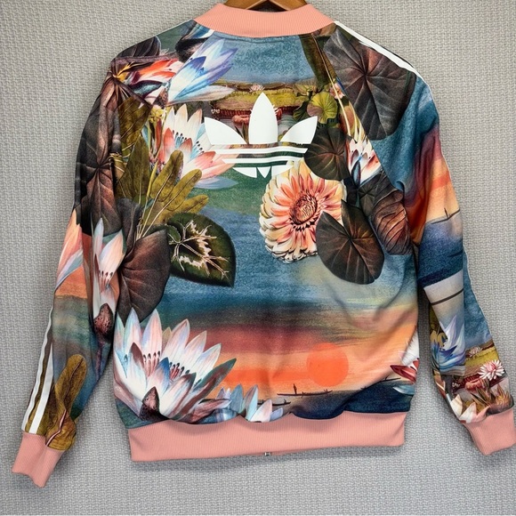 Adidas Originals Farm Curso D'Agua Floral Zip Up Track Jacket Women's Sz Medium - Picture 6 of 10